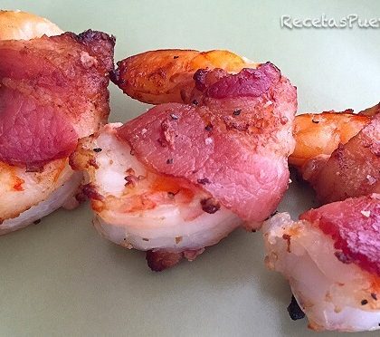 Camarones Envueltos con Tocineta