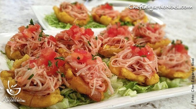 Receta de Tostones Rellenos de King Crab 