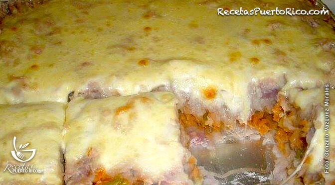 Pastelon de Yautia con Bacalao