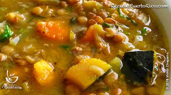 Sopa de Lentejas, Calabaza y Batata